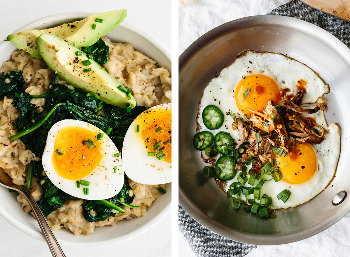Oatmeal and fried egg for best egg recipes