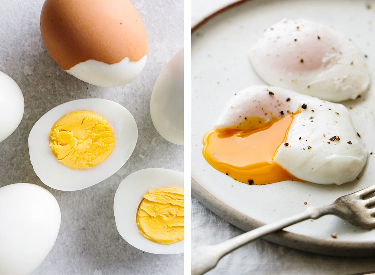 Boiled eggs and poached eggs for the best egg recipes.