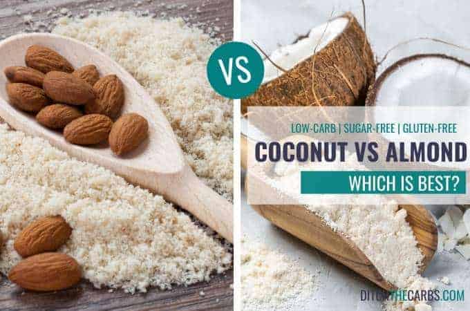2 images showing Coconut Flour vs Almond Flour