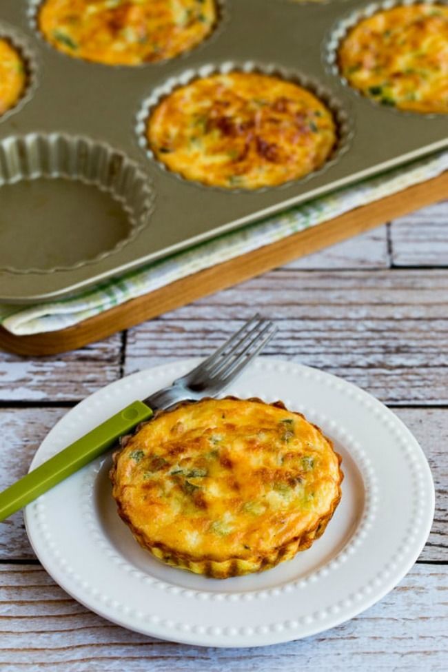 Crustless Breakfast Tarts with Asparagus and Goat Cheese found on KalynsKitchen.com