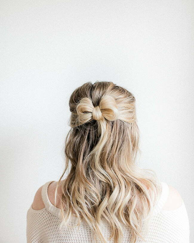 An easy hair bow updo tutorial for a Valentines Day Date