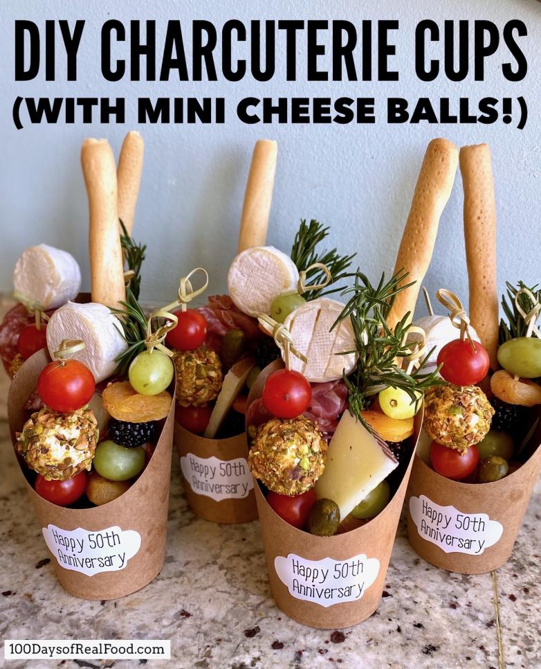 DIY Charcuterie Cups (with Mini Cheese Balls!) on 100 Days of Real Food