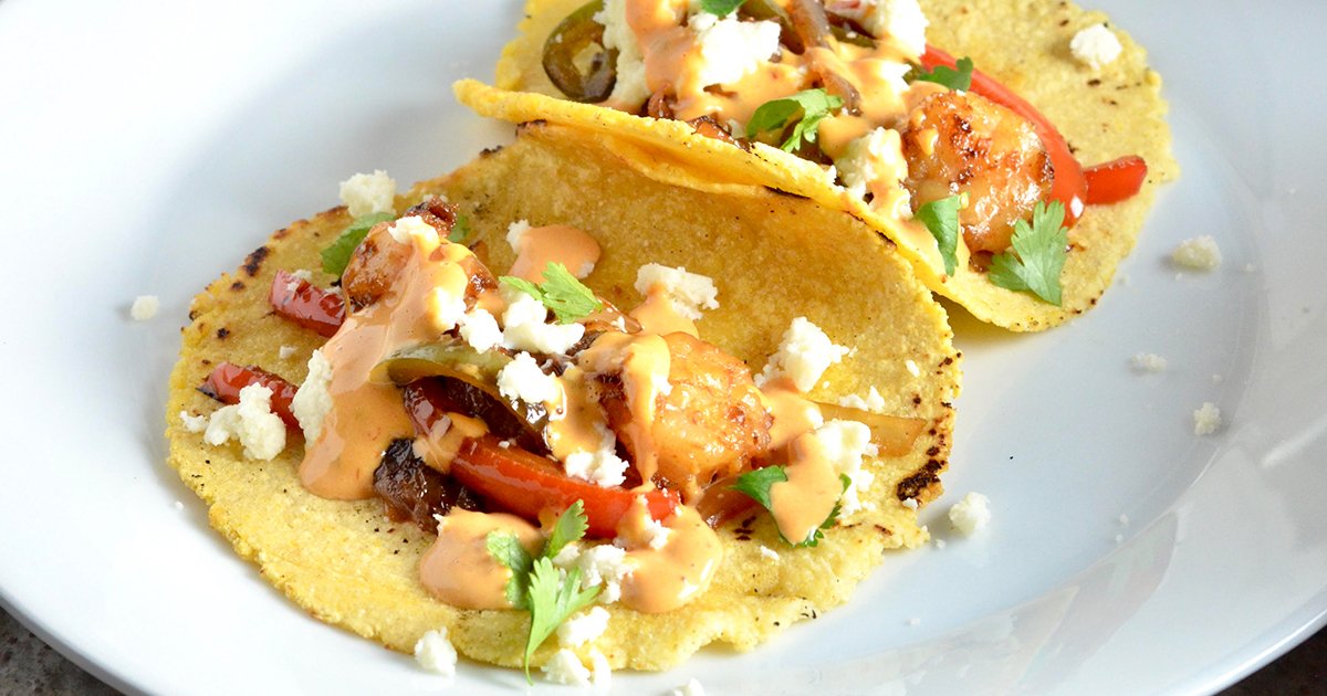 Easy Shrimp Tacos (with Lime Chipotle Mayo)
