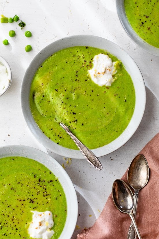Spring Pea Soup with Fresh Herbs with Lemony Yogurt Topping ...