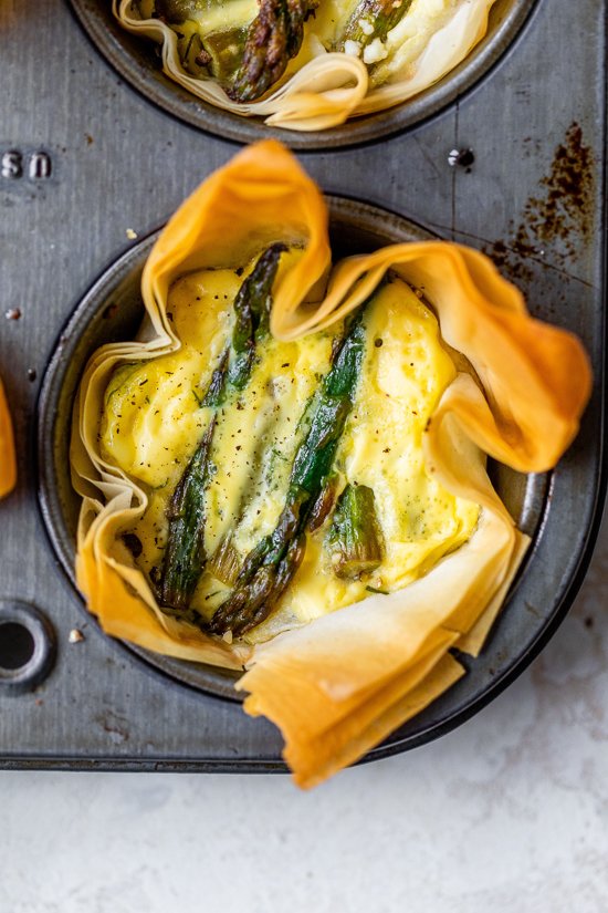 Asparagus and Feta Tartlet with Phyllo Crust