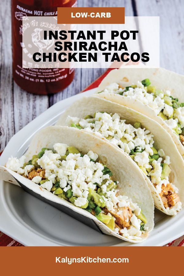 Instant Pot Sriracha Chicken Tacos Pinterest image