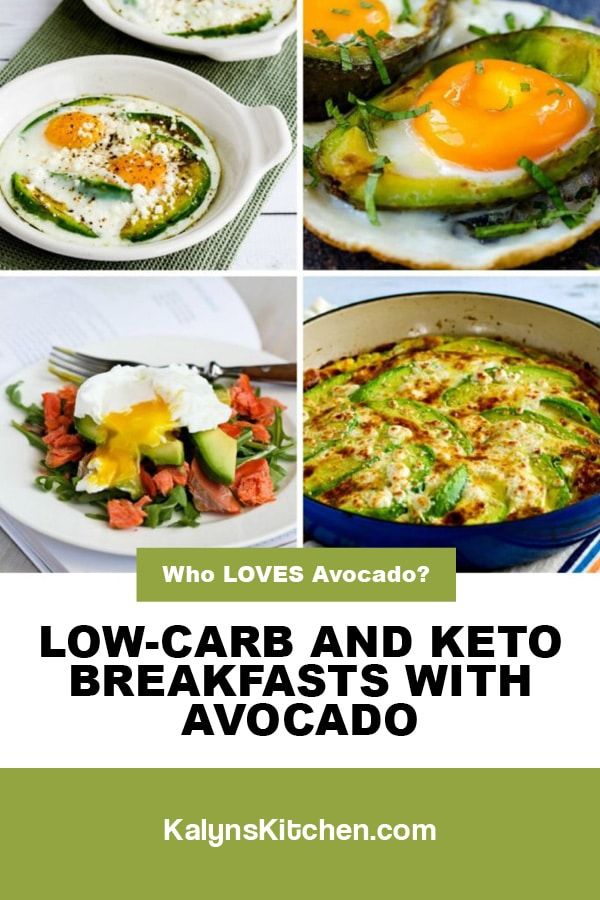 Pinterest image of Low-Carb and Keto Breakfasts with Avocado