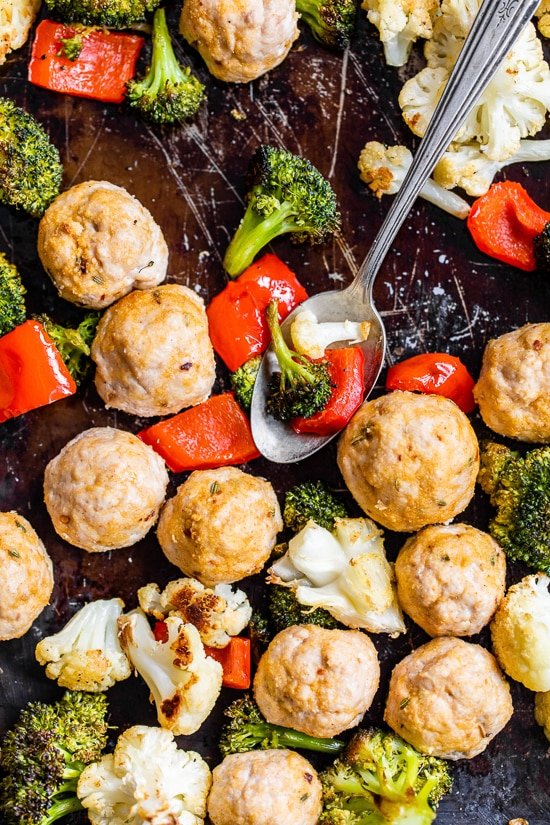 Italian Turkey Meatball Sheet Pan