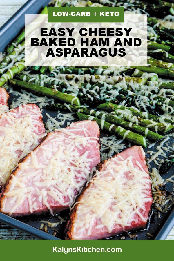 Easy Cheesy Baked Ham and Asparagus Pinterest image