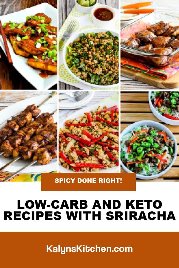 Pinterest image of Low-Carb and Keto Recipes with Sriracha