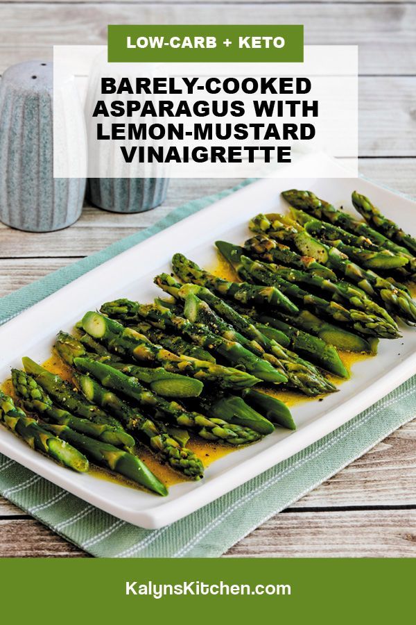 Barely-Cooked Asparagus with Lemon-Mustard Vinaigrette Pinterest image