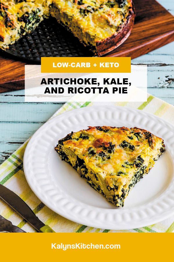 Artichoke, Kale, and Ricotta Pie Pinterest image