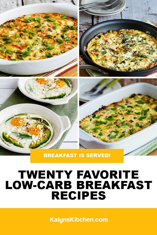 Pinterest image of Twenty Favorite Low-Carb Breakfast Recipes