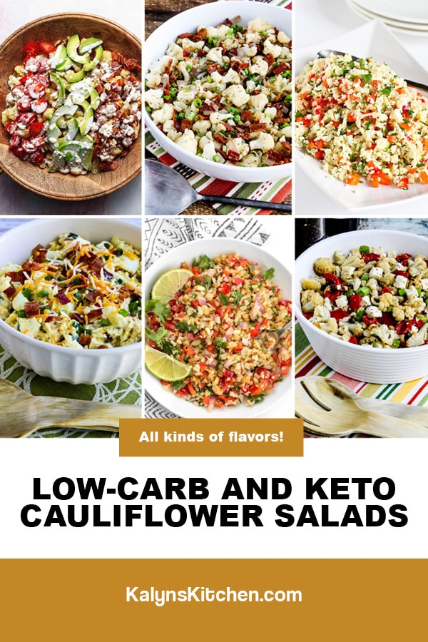 Pinterest image of Low-Carb and Keto Cauliflower Salads