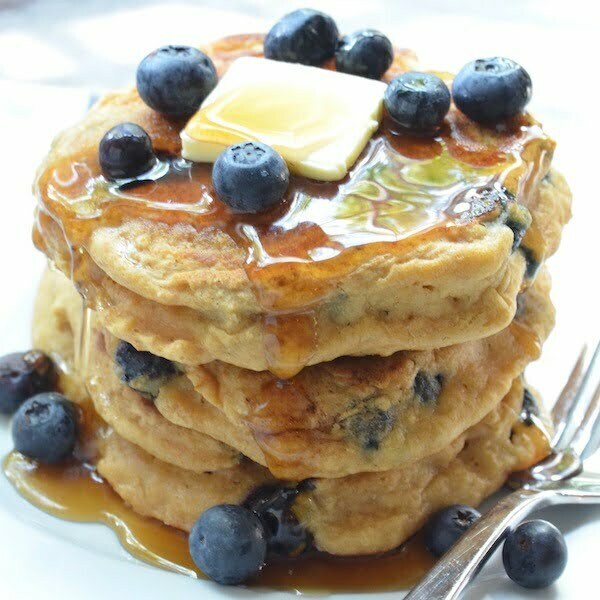 Blueberry Buttermilk Pancakes (whole-wheat)