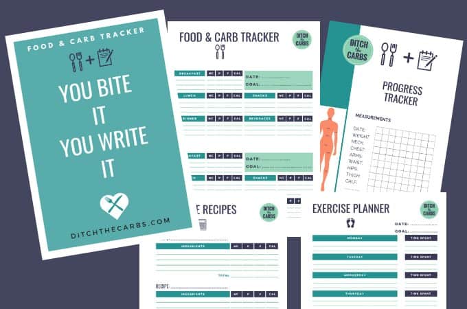 This works! Food And Carb Tracker. Progress tracker. Exercise tracker. Printable pages. #carbtracker #macrotracker #carbcounting #ketocalculator