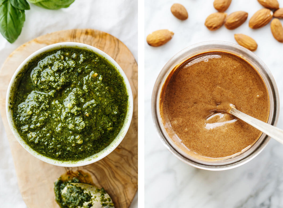 Vitamix recipes including basil pesto and almond butter