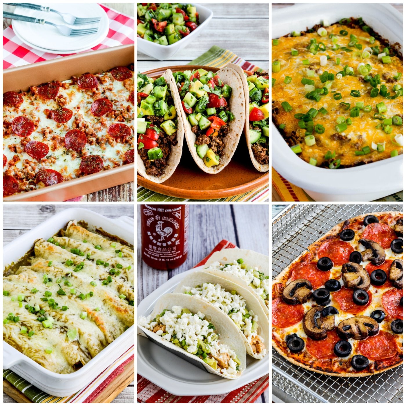 My Favorite Recipes with Low-Carb Tortillas collage photo of featured recipes