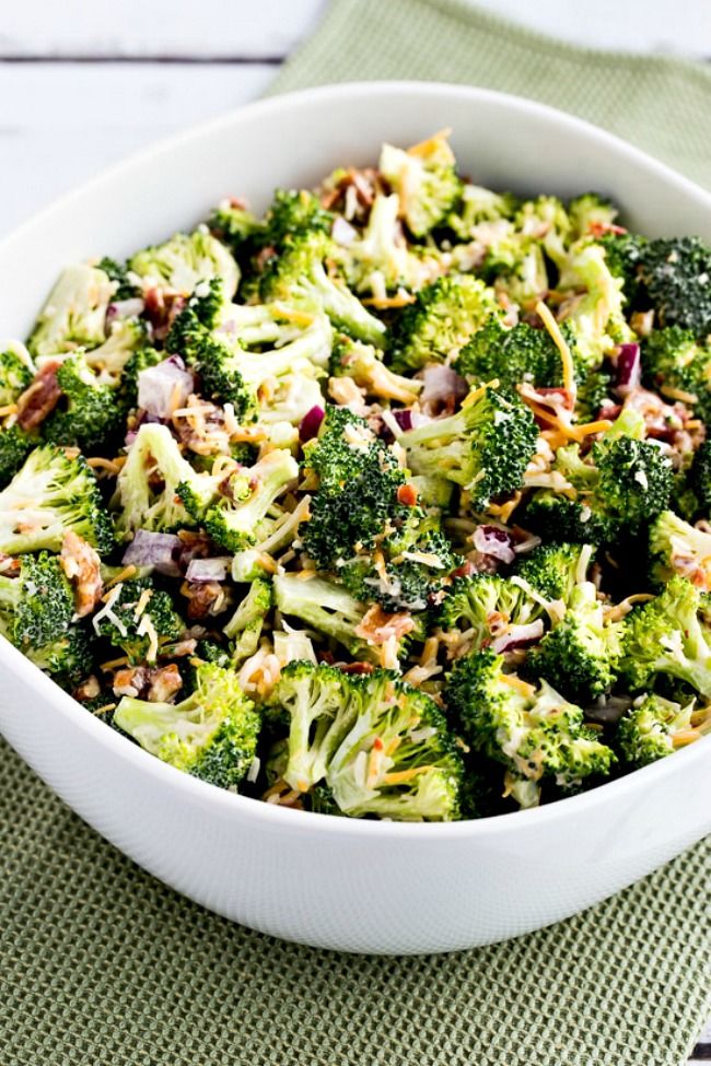 Sweet and Sour Broccoli Salad (Video) – Kalyn's Kitchen | Less Meat ...