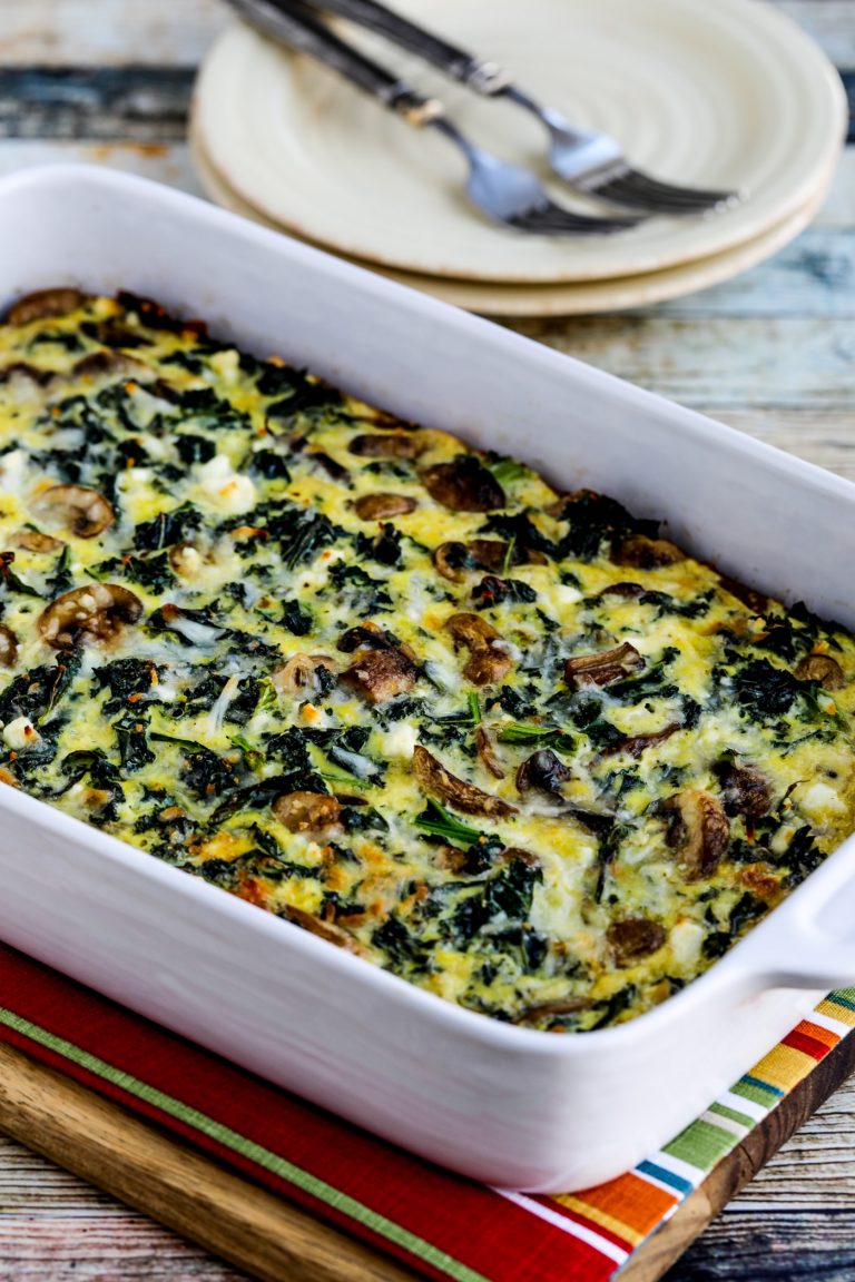 Kale, Mushroom, and Cheese Breakfast Casserole – Kalyn's Kitchen | Less ...