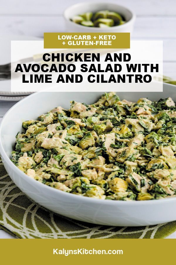 Chicken and Avocado Salad with Lime and Cilantro Pinterest image