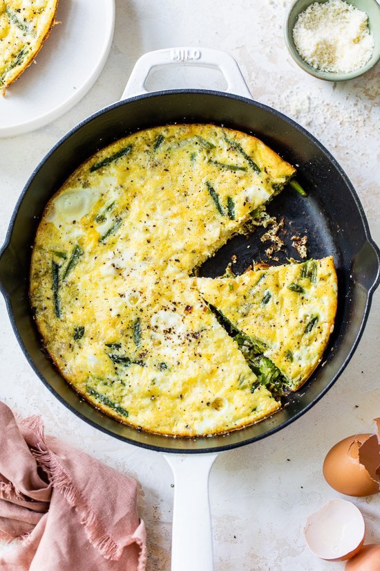 Asparagus and Swiss Cheese Frittata | Less Meat More Veg