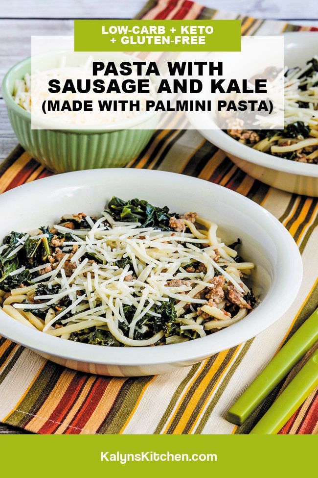 Pasta with Sausage and Kale Pinterest image