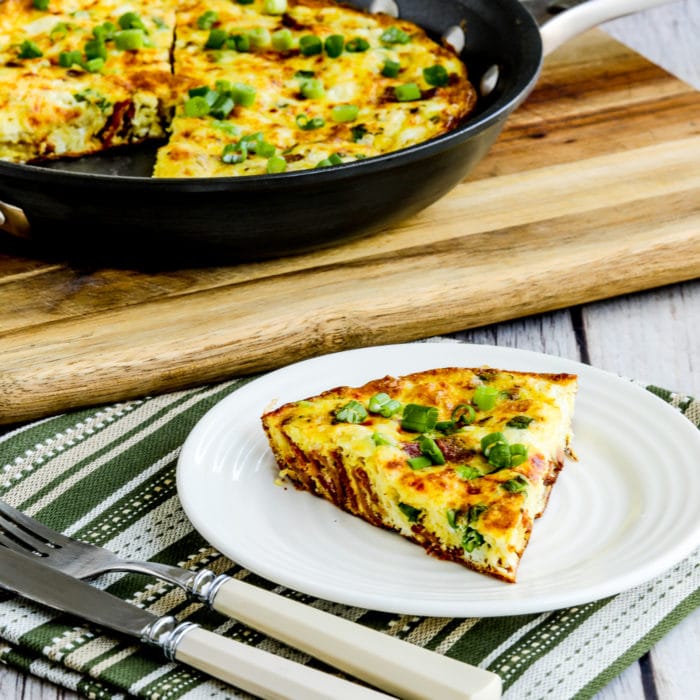 thumbnail image of Bacon Frittata with Two Cheeses with one slice on serving plate