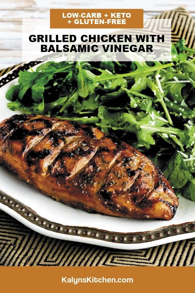 Pinterest image of Grilled Chicken with Balsamic Vinegar