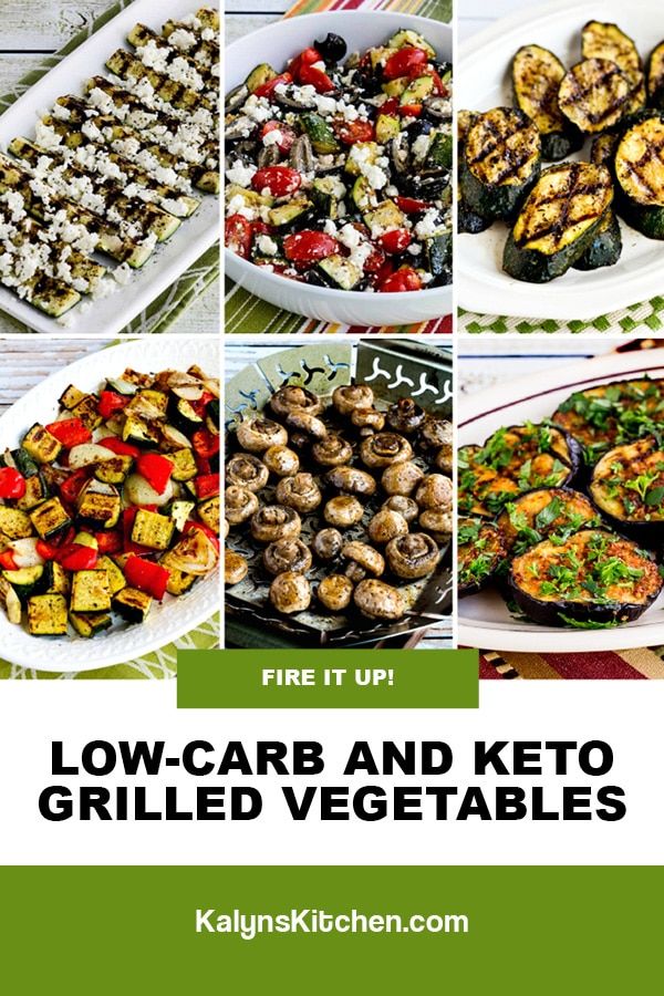 Pinterest image of Low-Carb and Keto Grilled Vegetables