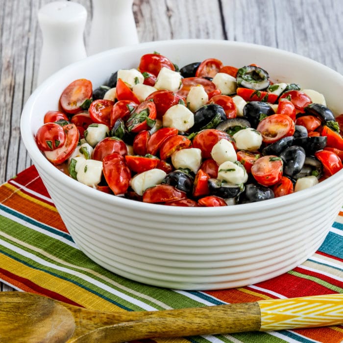 Tomato, Olive, and Fresh Mozzarella Salad thumbnail image of finished salad