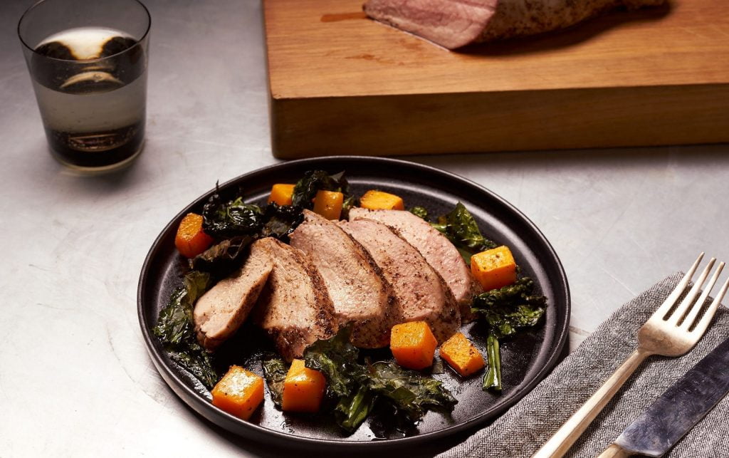 Sheet Pan Roasted Pork, Butternut Squash & Kale
