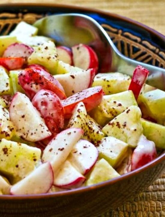 25 Low-Carb Cucumber Salads to Keep You Cool found on KalynsKitchen.com