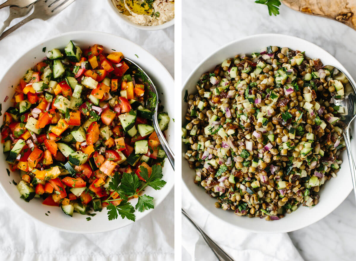 Salad recipes with israeli and lentil salad