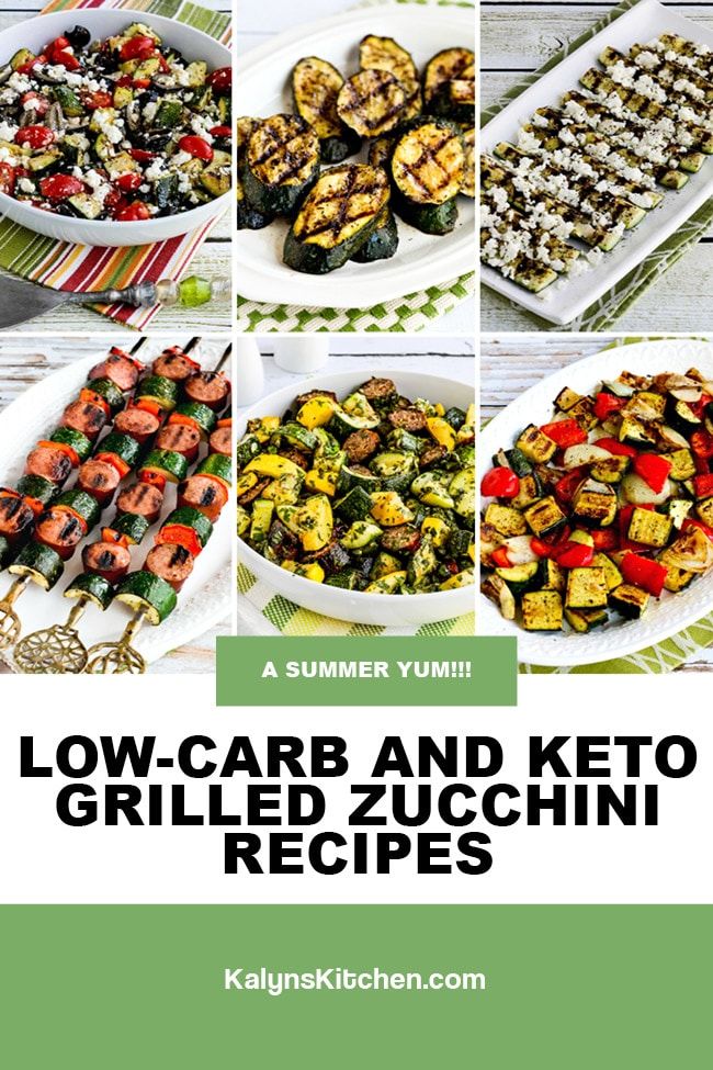 Pinterest image of Low-Carb and Keto Grilled Zucchini Recipes