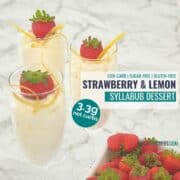 sugar-free strawberry and lemon syllabub in champagne glasses