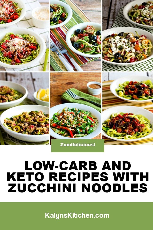 Pinterest image of Low-Carb and Keto Recipes with Zucchini Noodles