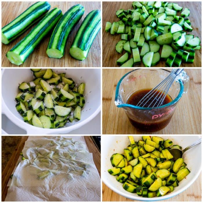 Spicy Cucumber Salad process shots collage