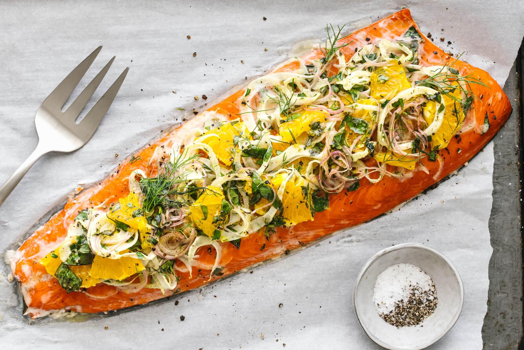 Slow Roasted Salmon with Fennel and Orange