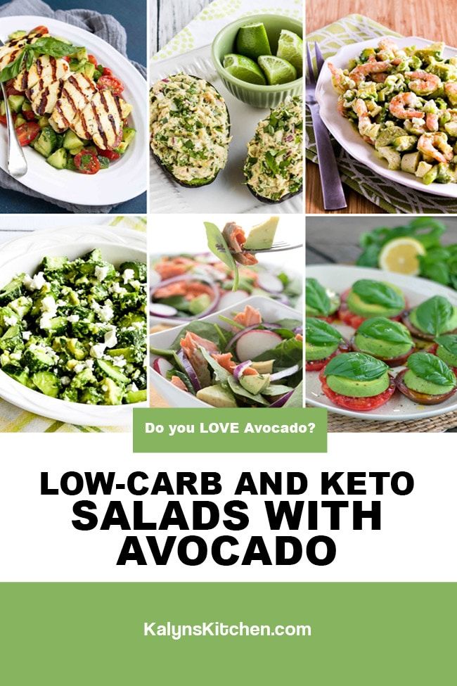 Pinterest image of Low-Carb and Keto Salads with Avocado