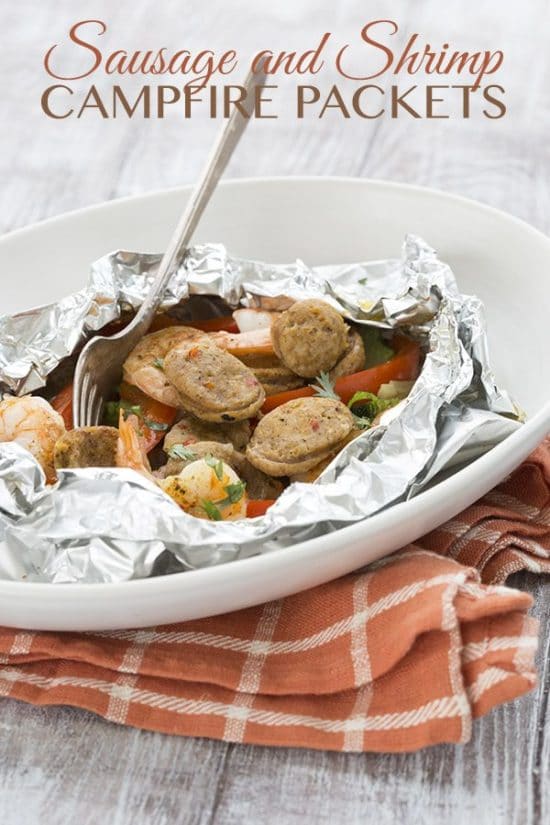 Sausage and Shrimp Campfire Packets