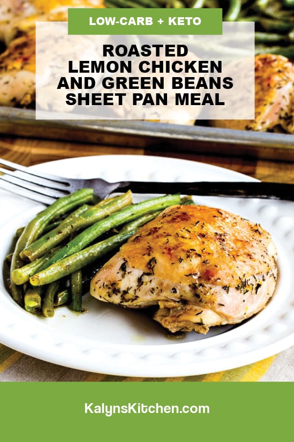 Pinterest image of Roasted Lemon Chicken and Green Beans Sheet Pan Meal