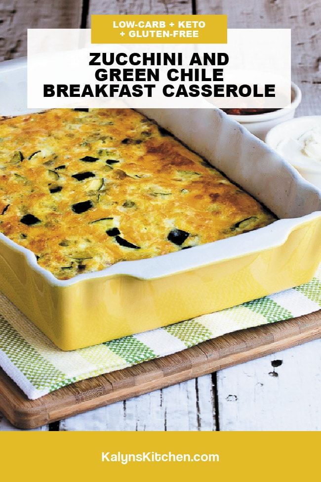 Pinterest image of Zucchini and Green Chile Breakfast Casserole