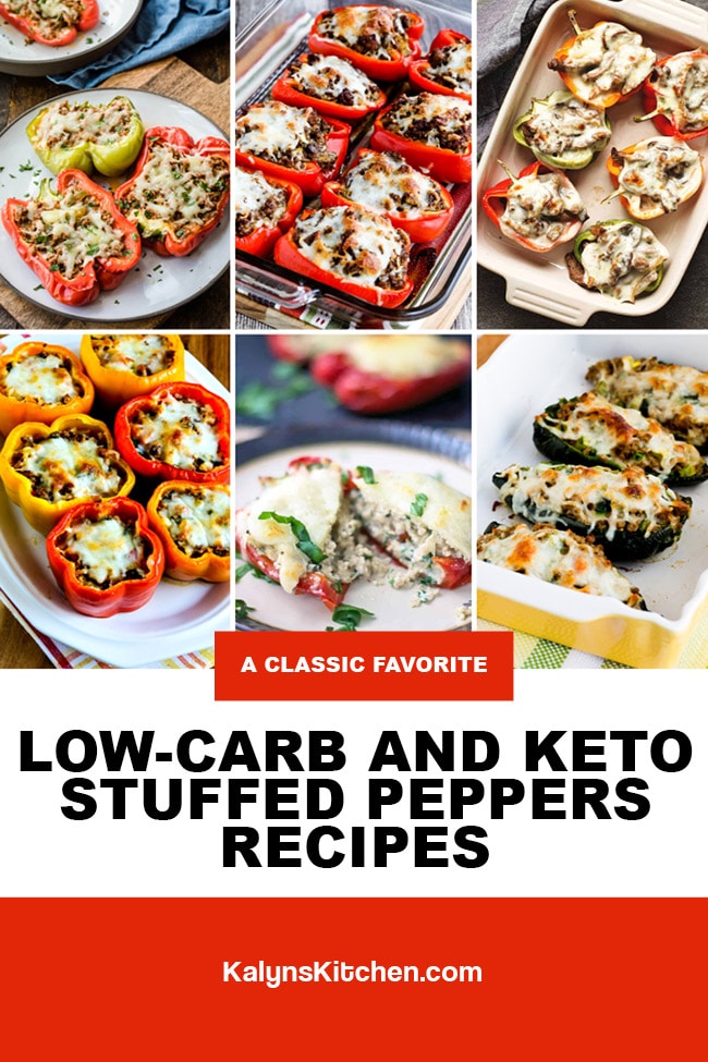 Pinterest image of Low-Carb and Keto Stuffed Peppers Recipes