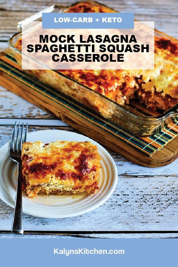 Pinterest image of Mock Lasagna Spaghetti Squash Casserole