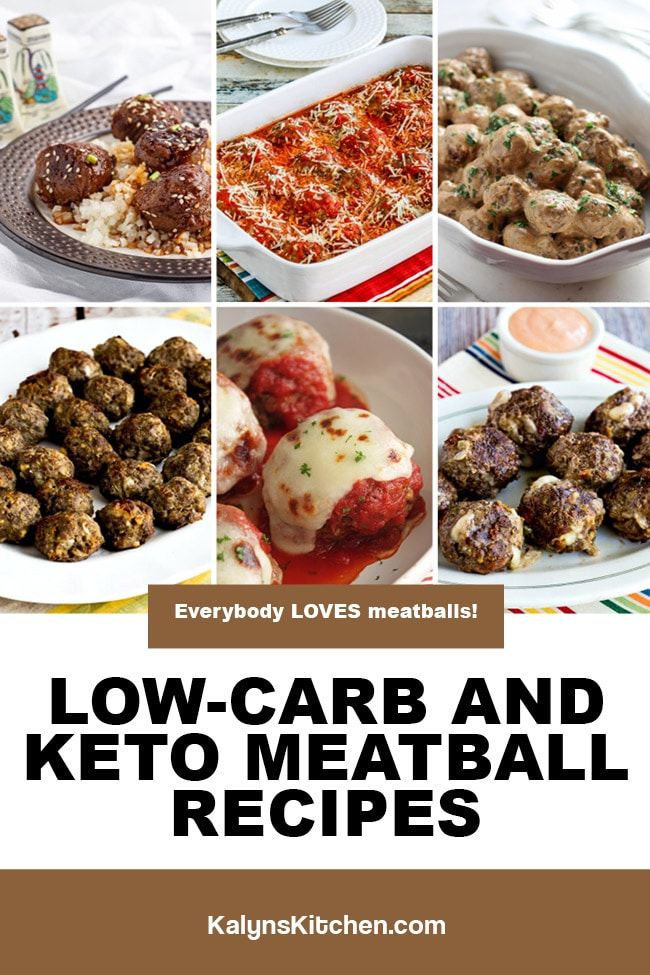 Pinterest image of Low-Carb and Keto Meatball Recipes