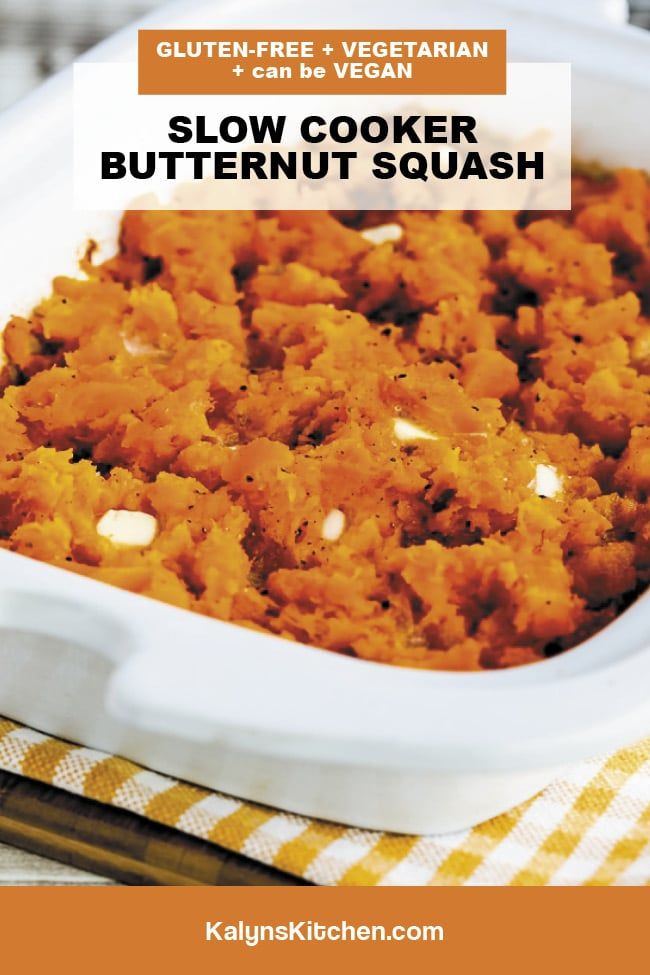 Pinterest image of Slow Cooker Butternut Squash
