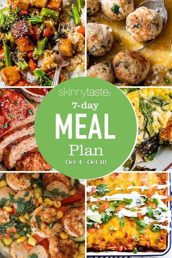 7 Day Healthy Meal Plan (October 4-10)