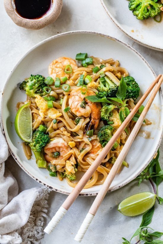 Drunken Style Noodles with Shrimp | Less Meat More Veg