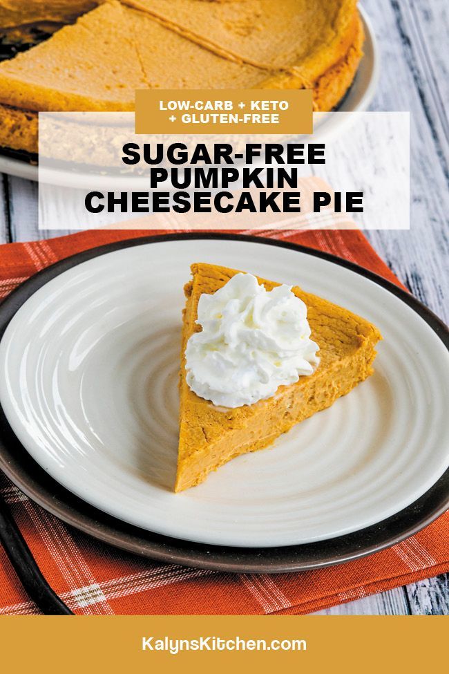 Sugar-Free Pumpkin Cheesecake Pie Pinterest image